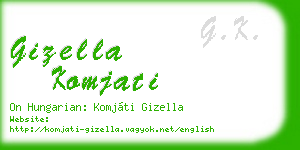 gizella komjati business card