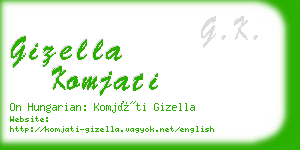 gizella komjati business card